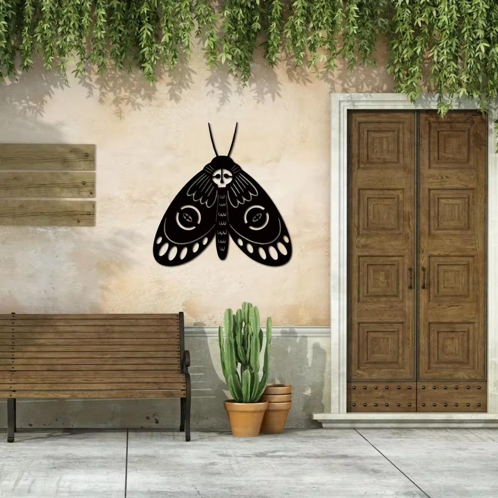 1pc Death's Head Moth Metal Wall Art - Gothic Style Metal Décor for Home, Ideal for Indoor Decoration and Unique Wall Art Accent