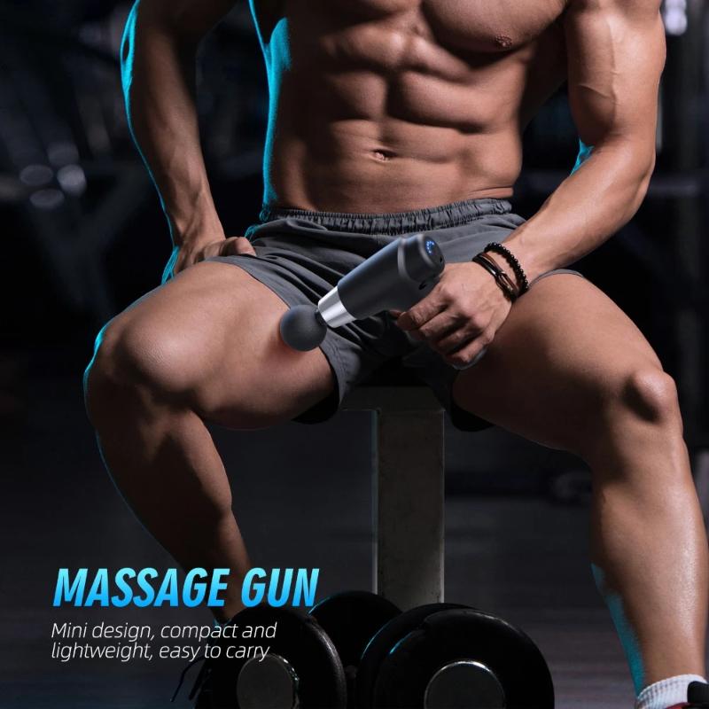 Fitness and Relaxation Muscles, Shoulder and Neck Electric Multi Head Massage, Portable Mini Six Speed Touchscreen Fascia Gun