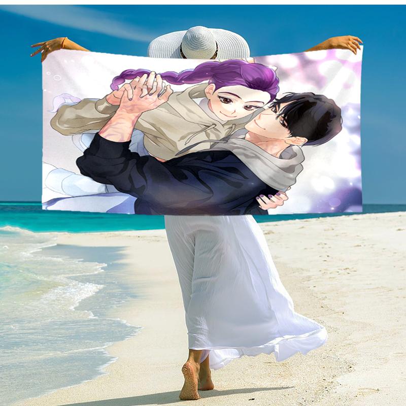 1pc KPop Demon Hunters19 Beach Towel, Comfortable and Thick, and Swimming/Bath/Picnic/Camping Towel, Suitable for Seaside Beaches