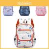 Adorable Cartoon Nylon School Backpack For Kids Grades 1-3 Lightweight Design