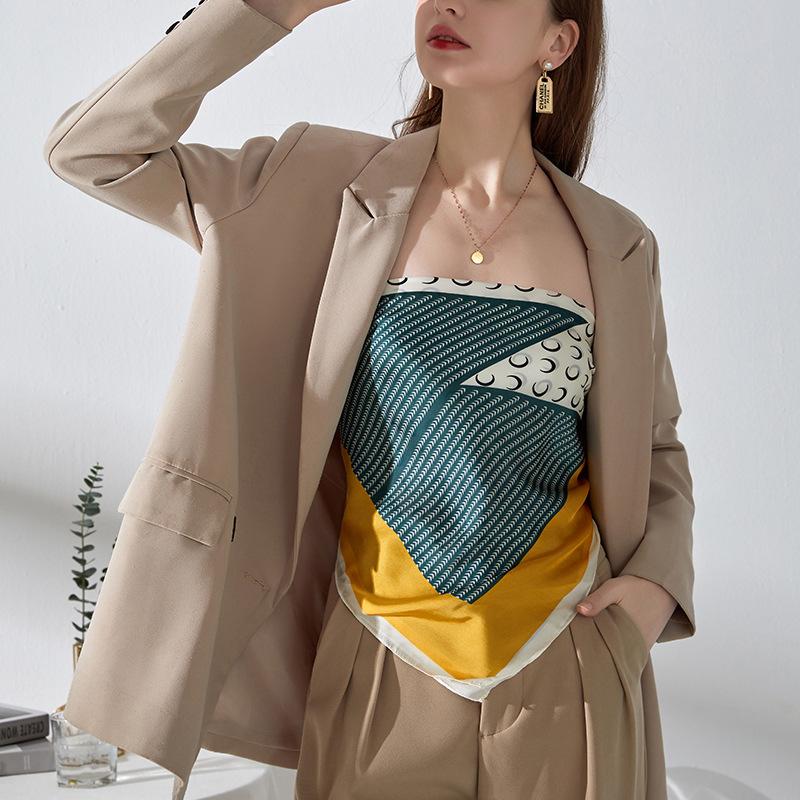 2024 New 70 CM Silk Shirt Decoration Small Square Scarf Fashionable And Versatile Commuting Scarf Neck Protection Scarf