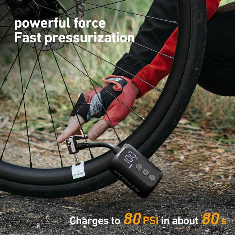 CYCLAMI A5s Bike Electric Tyre Inflator Mini High Pressure Velo Air Pump Inflator Bicycle MTB Cycling Accessories
