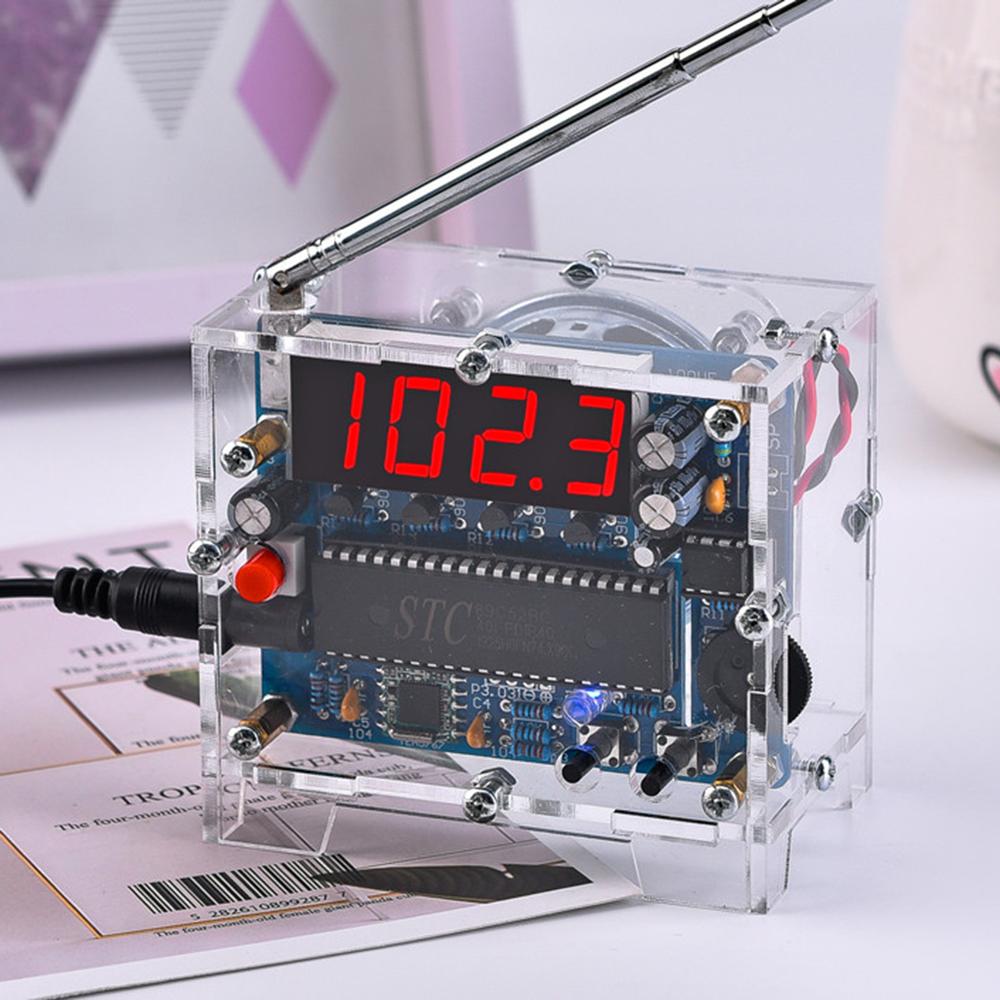 Светодиодный цифровой FM-радио DIY Kit SCM FM-радио модуль Паяльный комплект для практического проекта 5 Вт Динамик