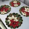 38cm Table Mats Santa Claus snowflakes Christmas Decor Tablecloth Creative Christmas Placemat