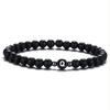 6MM Natural Frosted Agate Bracelet for Women Man Handmade Beaded Letter Bracelet Fashion 26 Letter Personality Couple Jewelry