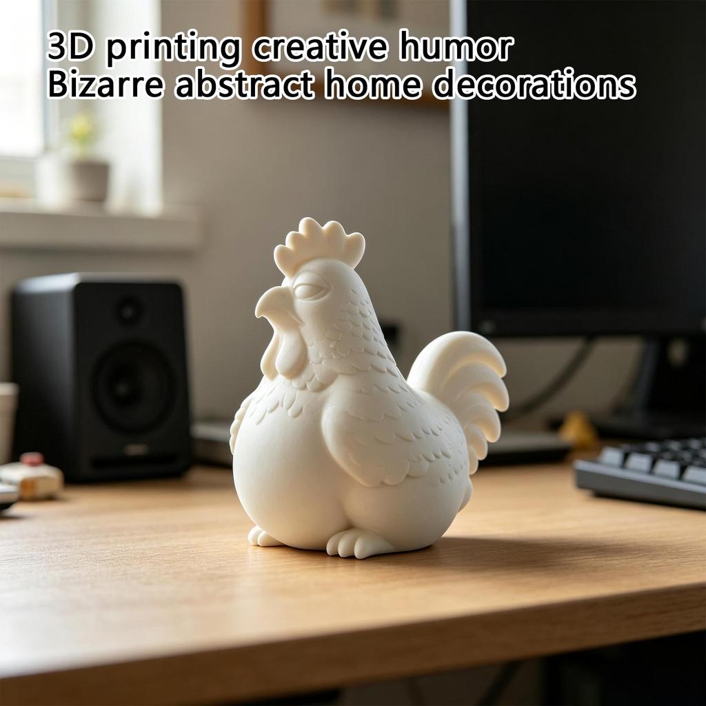 Забавная курица, напечатанная на 3D-принтере, абстрактное украшение для дома