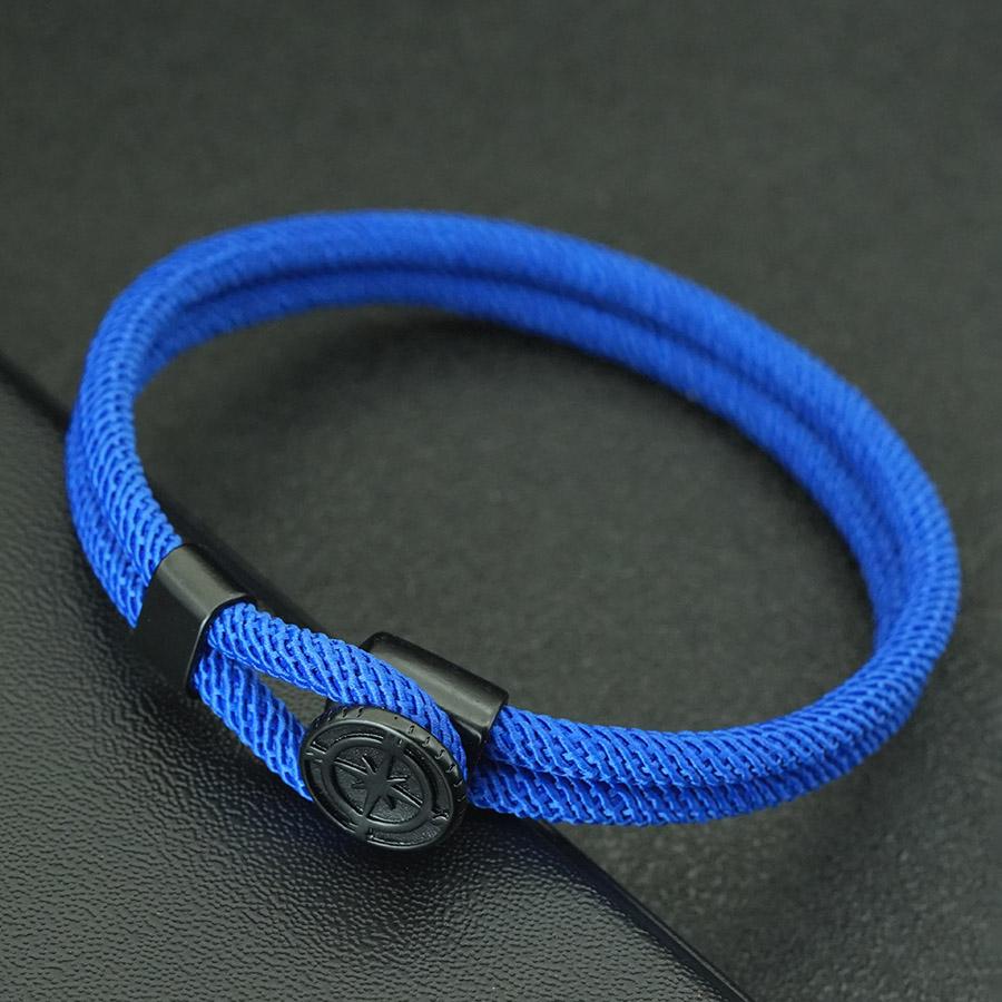 Классический двухслойный браслет из миланского шнура для мужчин, ручная работа, черная застежка, обертывающая цепочка, браслет на запястье, мужской, для активного отдыха, езды, повседневные аксессуары