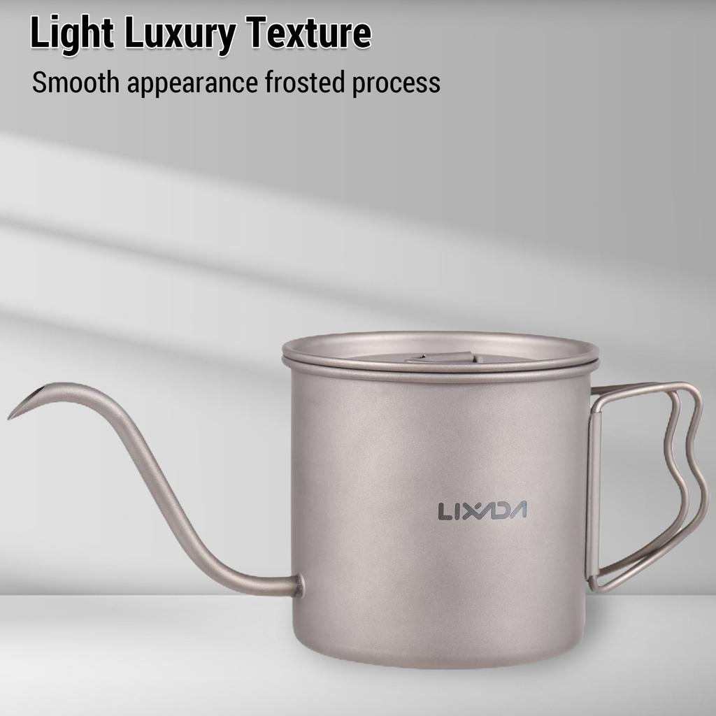 Кофейный чайник, мини-чайник для чая, воды, походный горшок, плита, кофейник, гусиная шея Ti, 400 мл