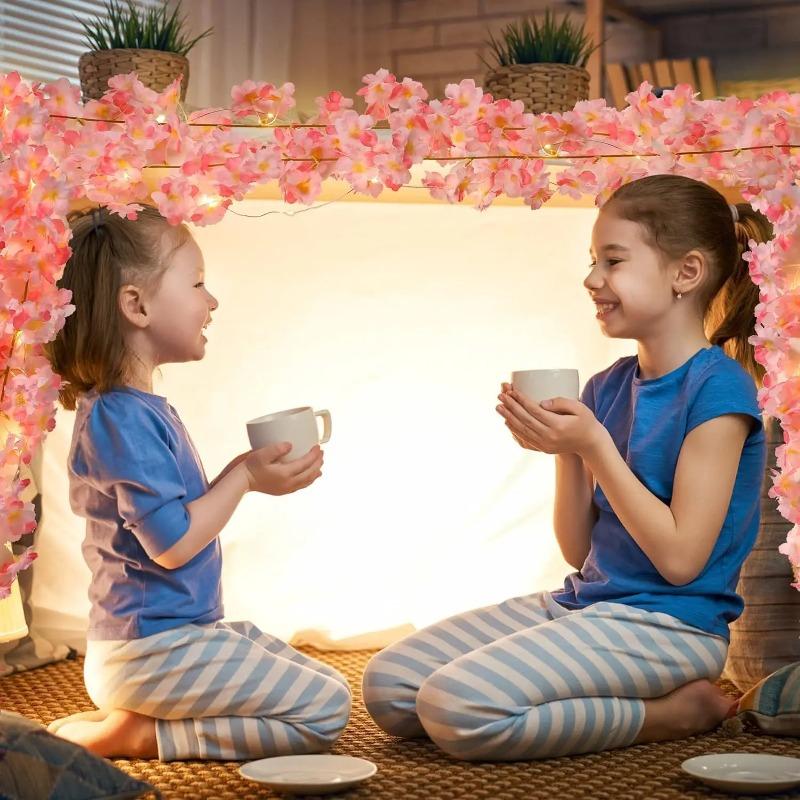 2M 20 светодиодов Цветочная гирлянда-лиана Сакура Гирлянда для свадьбы, вечеринки, дома, декора спальни