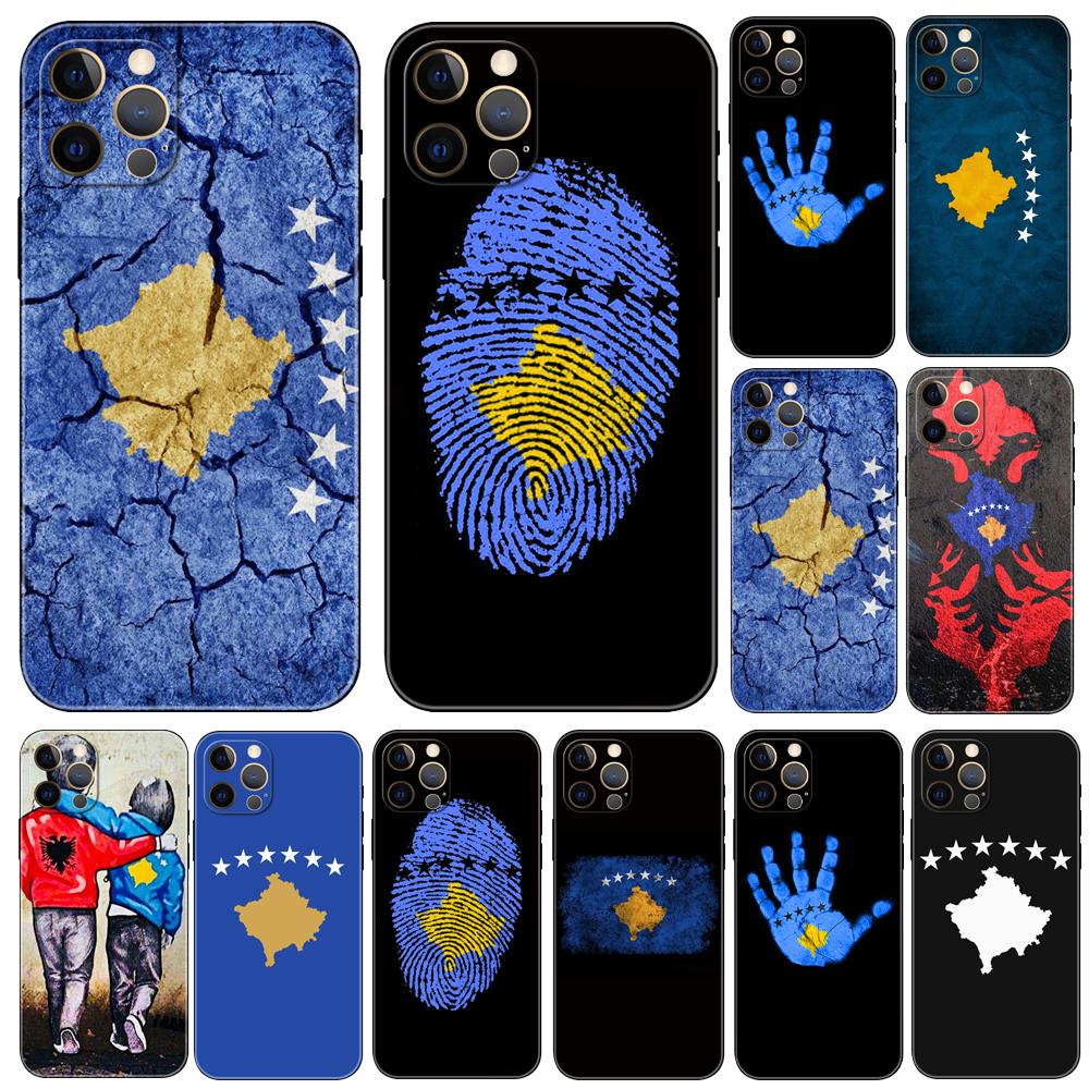 Чехол для телефона с национальным флагом Косово для iPhone 5 5s 2020se 6 6s 7 8 plus x 10 XR XS 11 12 13 mini pro MAX черная задняя крышка из ТПУ