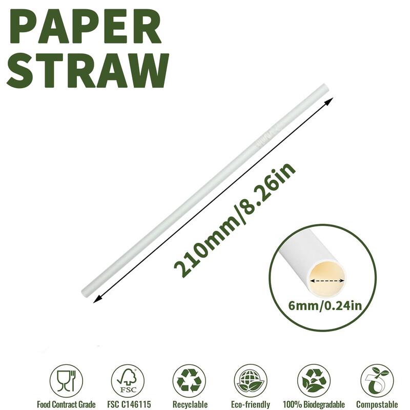 White Paper Bent Drinking Straws