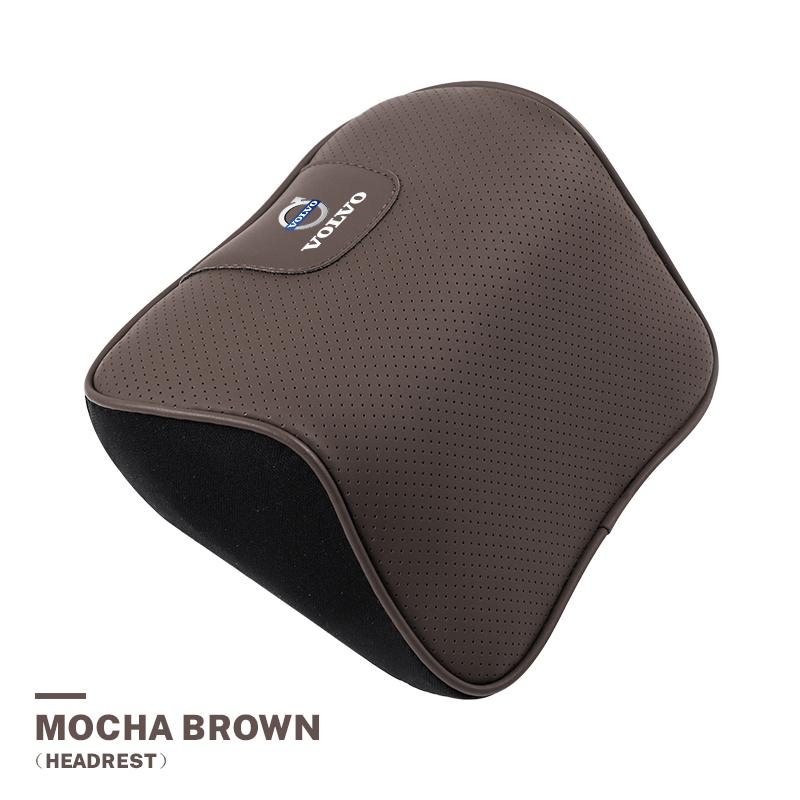 Car Leather Headrest Lumbar Memory Foam Neck Pillow Accessories For Volvo XC90 V90 V60 XC60 V40 EC40 EX40 S80 S60 S90 C40 XC40