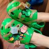 Горячие Новые Зеленые Мультяшные Летние Милые Мультяшные Детские Шлепанцы Нескользящие Сандалии на Мягкой Подошве Подарок Мой Мир Подарки