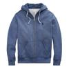 Polo FW22 Solid Color Hooded Zip-Up Sweatshirt Men Sweatshirt Fog-Blue 710625887-019