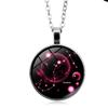 Glowing Zodiac Constellation Gemstone Pendant Necklace Vintage Versatile Sweater Chain Jewelry Accessory