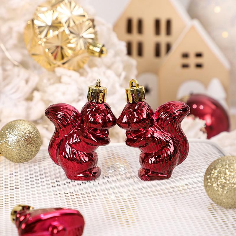 Christmas Ornaments Set 42pcs Red Gold Painted Balls Tree Hanging Decorations