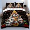 Dogs arranged as Christmas tree. Bedding sets Duvet cover sets Duvet covers Pillowcases(1 * Duvet Cover 2 * Pillowcases without duvet insert)
