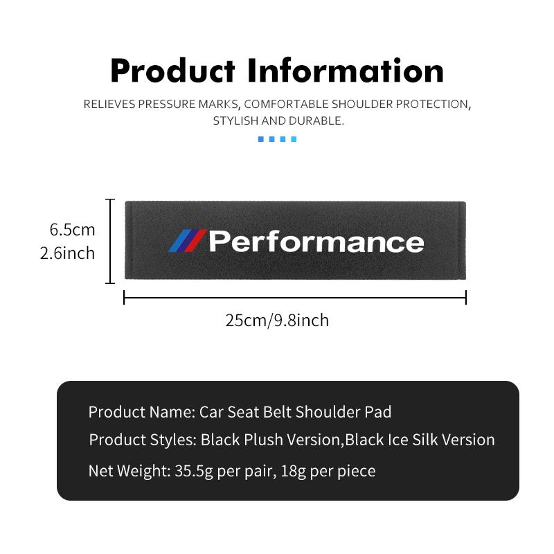 BBKL3 Car Seat Belt Plush Shoulder Strap Cover Safety Belt Pad Protector For BMW Performance M M3 M5 iX5 iX6 E60 E61 E62 E70 E71