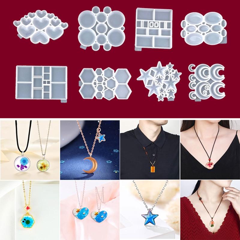 Подвеска Звезда Любовь Луна Силиконовая форма с отверстием для DIY ожерелья Кристальная форма Ремесло Изготовление ювелирных изделий Серьга