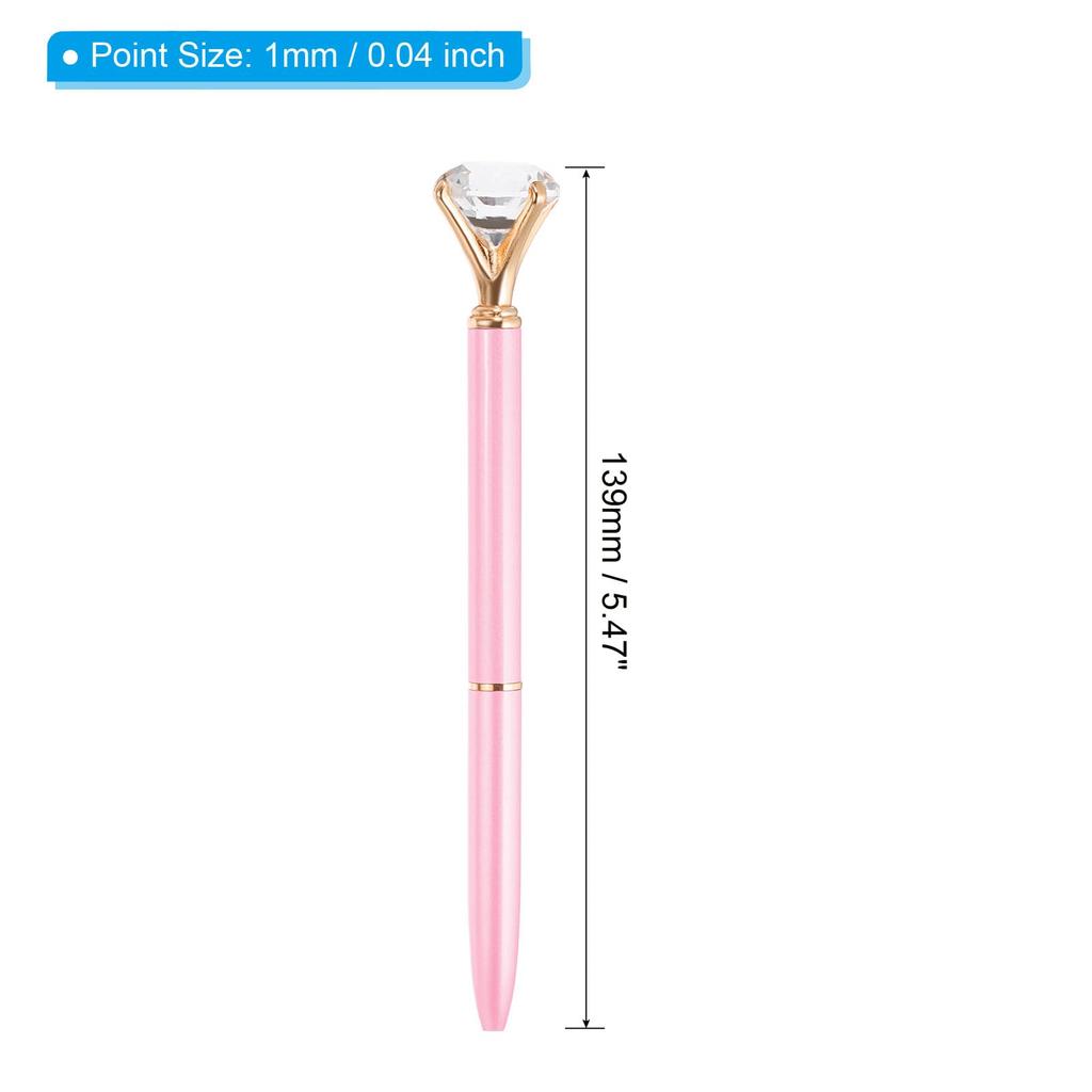 PATIKIL Шариковая ручка-стилус Crystal Black Medium Style Упаковка 6 шт. Ручка, Алмаз, Чернила, Наконечник 1,0 мм, 1, Розовый,