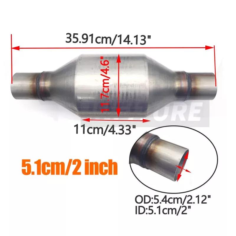 2 Inch/2.5 Inch Outlet 400cells Ceramic Core High Flow Round Catalyst Universal Catalytic Converter Stainless Steel Ceramic Filter