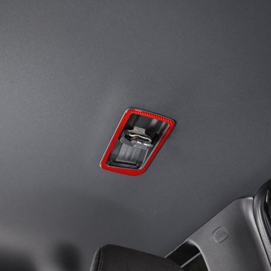 Red Carbon 2nd Row Seat Belt Buckle Frame Sticker For Honda Pilot 2016-
