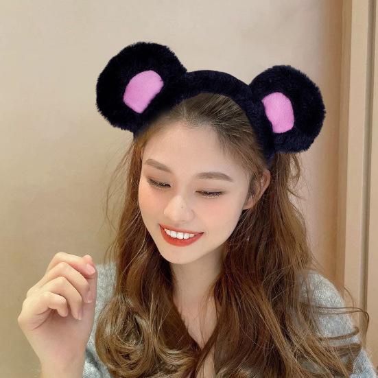 Девушка Медвежьи Уши Декор Головная Повязка Мультфильм Плюшевый Обруч Для Волос Макияж Умывание Лицо Хэллоуин Косплей