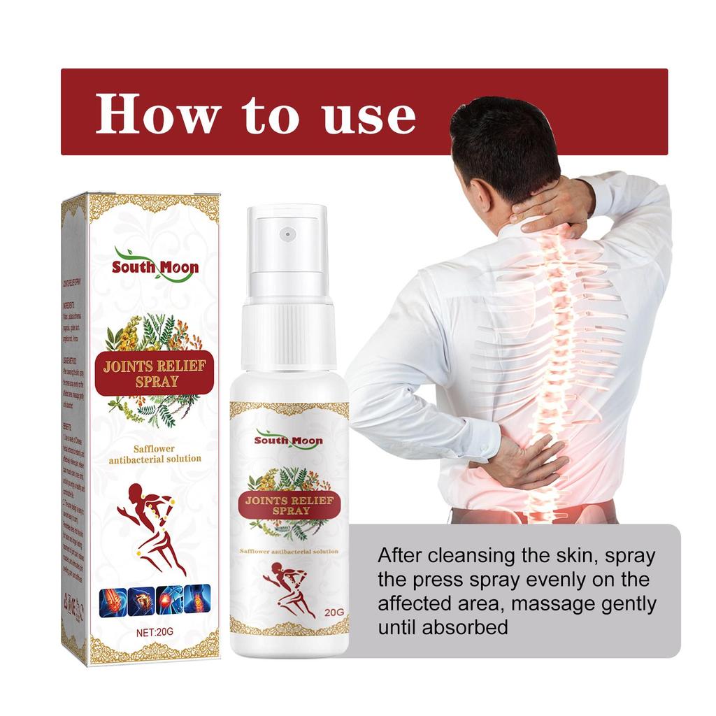 20 г Спрей для облегчения боли в суставах Облегчает боль в пояснице, шее, плече, ноге и колене Восстанавливает сухожилия и кости Массажный уход