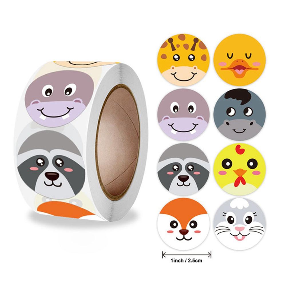 500pcs Cute Cartoon Animal Stickers Teacher Reward Stickers for Kids Thank You DIY Handmade Gift decoration Labels Stationery