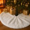 Elegant White Tree Skirt for Holiday Supplies 24/30/36 Inch Faux Fur Christmas Skirt, Soft Fluffy Plush Thickened Base Protector Cover Merry