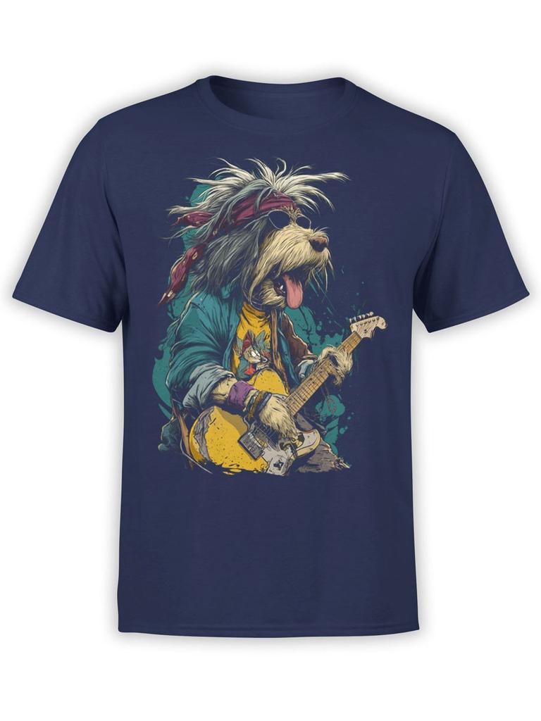 Rockhound Vibes Tshirt Funny Guitar Dog Tee For Music Lover Unisex