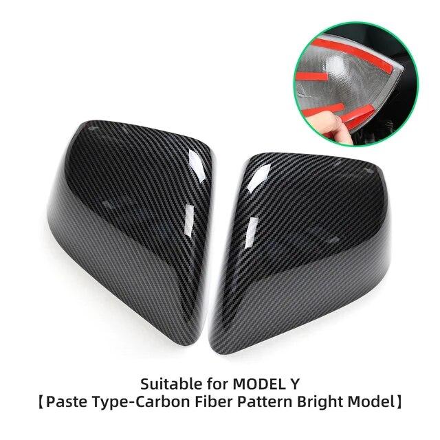 Для Tesla Model 3 YX Защитная крышка внешнего зеркала из углеродного волокна Piano Black Версия 2023 Аксессуары для корпуса зеркала заднего вида