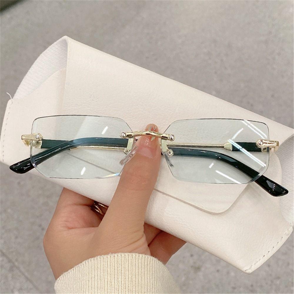 UV400 Frameless Sun Glasses Y2K Shades Vintage Eyewear for Women & Men