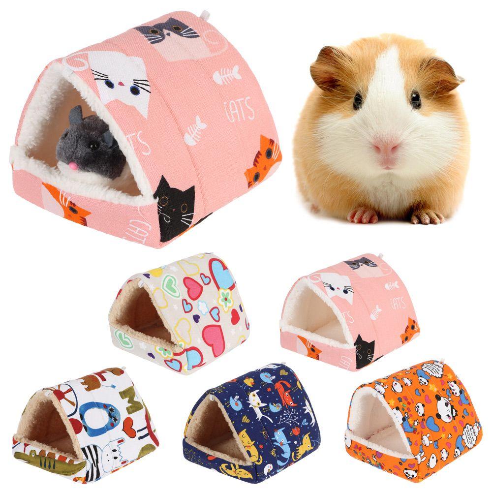 Comfortable Semi-closed Winter Hamster House Small Animal Sleeping Bed Warm Mat Guinea Pig Nest