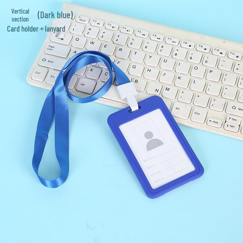 Двусторонний прозрачный горизонтальный держатель для ID-карты с ремешком