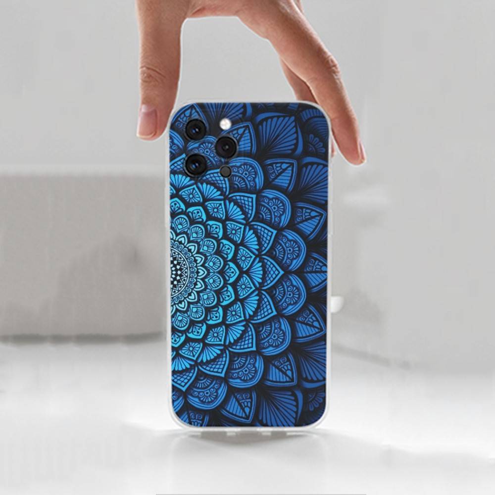 Тотем Цветы Мандала Для iPhone 12, Mini, 16, X, 13, XR, 15, Pro, 17, Plus, 11, Max, 14, SE, XS, Прозрачный Мягкий Чехол