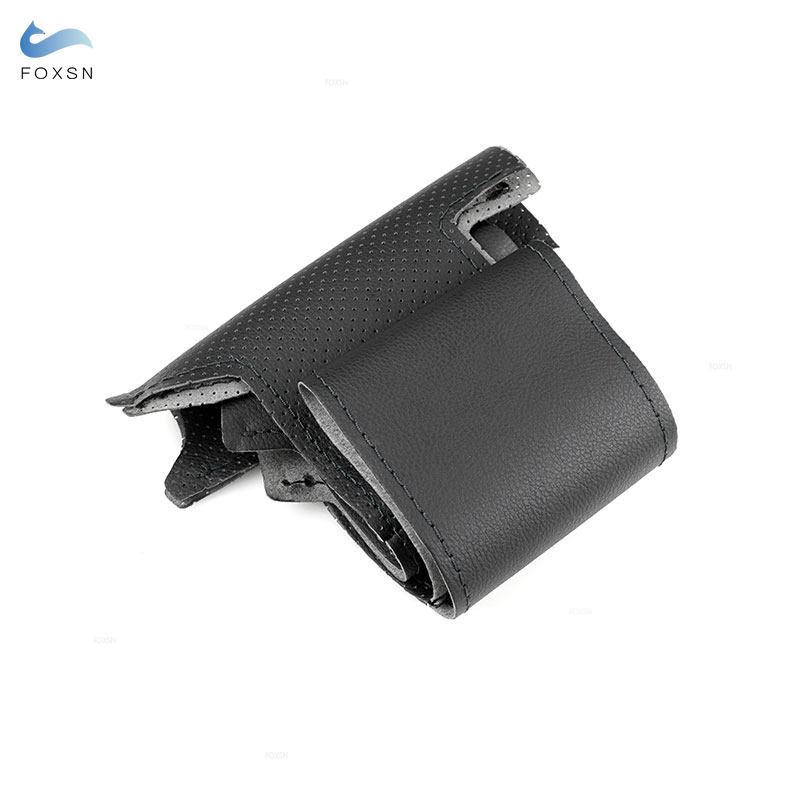 Ручная оплетка из перфорированной кожи из микрофибры, чехол на руль автомобиля, накладка для Toyota Fortuner 2016 2017 2018 Hilux 2015