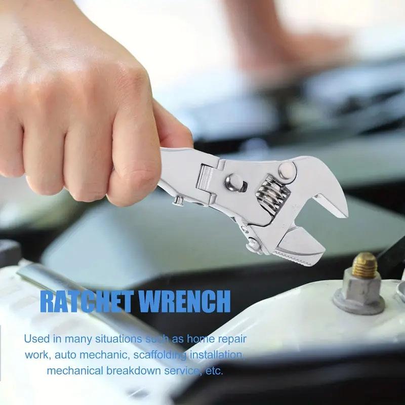 Multifunction 5 In 1 Torque Wrench 10 Inch Adjustable Ratchet Wrench 180 Degree Folding Spanner Mini Spanners Home Repair Tools