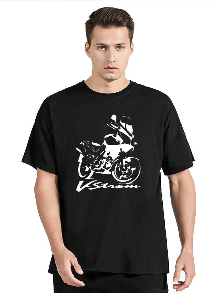 Горячая Распродажа Мотоцикл Suz Vstrom 650 V Strom Футболка Для Мужчин Хлопок Повседневная Футболка Мужская Одежда Большие Футболки Топы