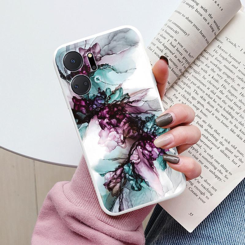 Чехол Для Honor X7a Задняя Крышка Защитный Силиконовый Funda Модный Мраморный Каменный Рисунок Coque Для HonorX7a 6.75 X8b X7b X7c X7d X8c
