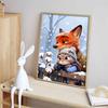 Disney 5D DIY Diamond Painting Zootopia Winter Illustration Cartoon Full Diamond Mosaic Diamond Painting Art Wall Decoration Craft Set