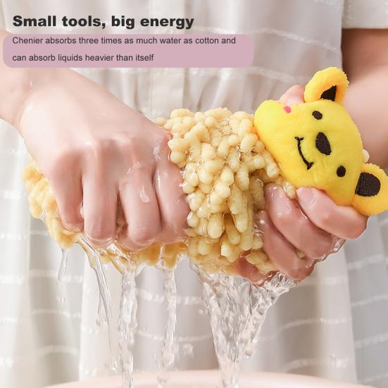 Прочное к разрыву шариковое полотенце с мультяшным водопоглощением, синельная подвесная петля, супер впитывающее полотенце для ванной комнаты, кухонные принадлежности