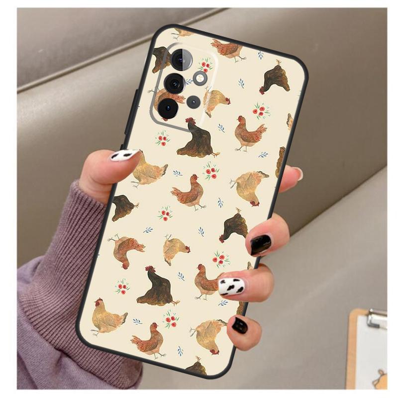 Чехол с рисунком курицы для Samsung Galaxy A34 A54 A14 A06 A16 A26 A36 A56 A12 A32 A52 A13 A33 A53 A15 A35 A55