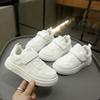 Kids White Shoes Soft Bottom Non-slip Students Tennis Shoes Mesh Breathable 2025 New Fashion Children Flat Shoes Casual Trendy