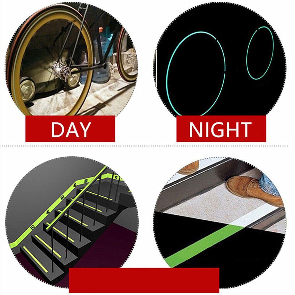 Fluorescent Tape Various Sizes Warning Stickers Green Luminous Tape Glow In The Dark Self Adhesive