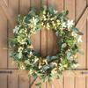 1PC Eucalyptus Wreath New Year Simulation Leaves Hanging Decor Christmas Door Hanging Wreath Holiday Decoration