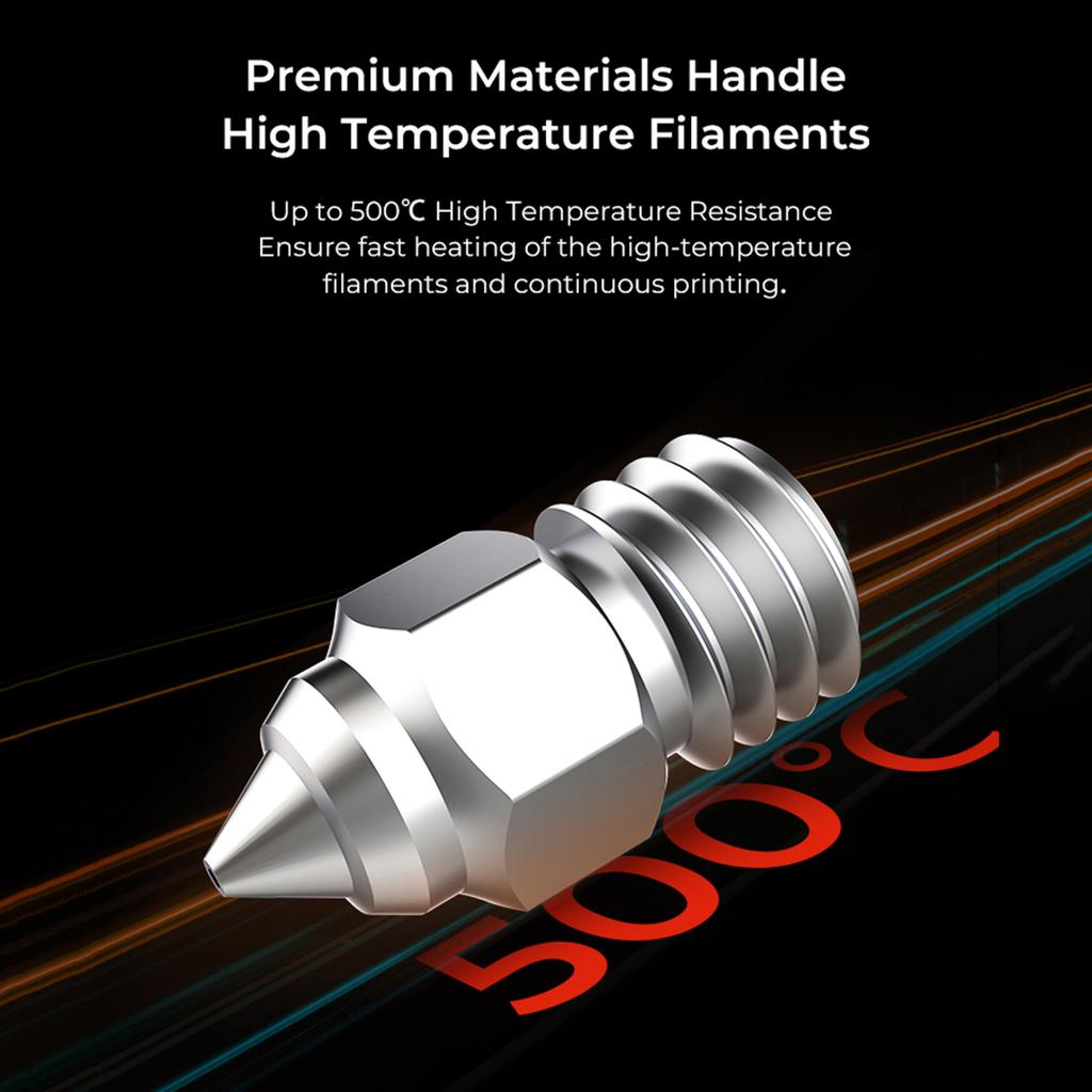 Комплект насадок Creality из медного сплава, высокая твердость, термостойкость 500 градусов Цельсия, подходит для большинства FDM