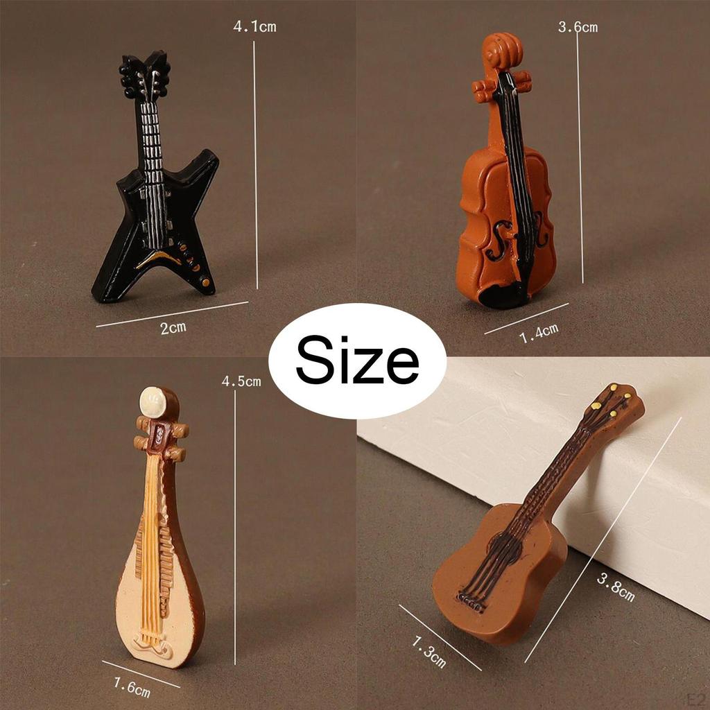 4x кукольный домик, музыкальные инструменты, миниатюрная гитара, кукольный домик ручной работы