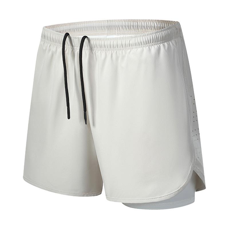Мужские летние шорты для фитнеса в европейском и американском стиле, быстросохнущие, двухслойные, для марафона, для фитнеса