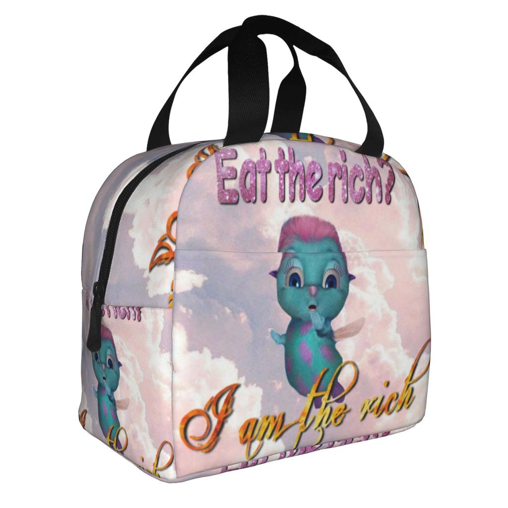 Cute Bibble Meme Lunch Bag Women Fantasy Cartoon Cooler Warm Insulated Lunch Boxes for Adult Office